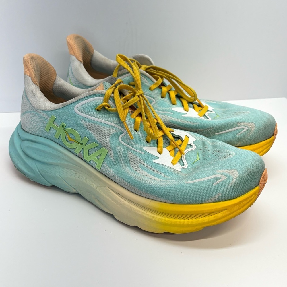 Hoka One One Clifton 10 Shoes Mens Size 11.5 D Blue Spark White Running Sneaker - Picture 2 of 8